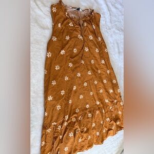 Floral Brown linen Dress